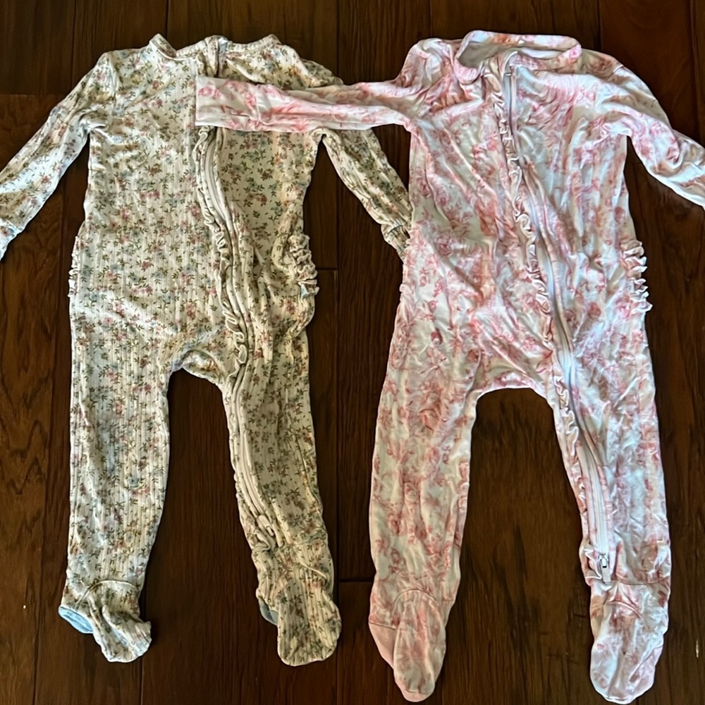 Posh Peanut Ruffle Butt Zip Up with Feet